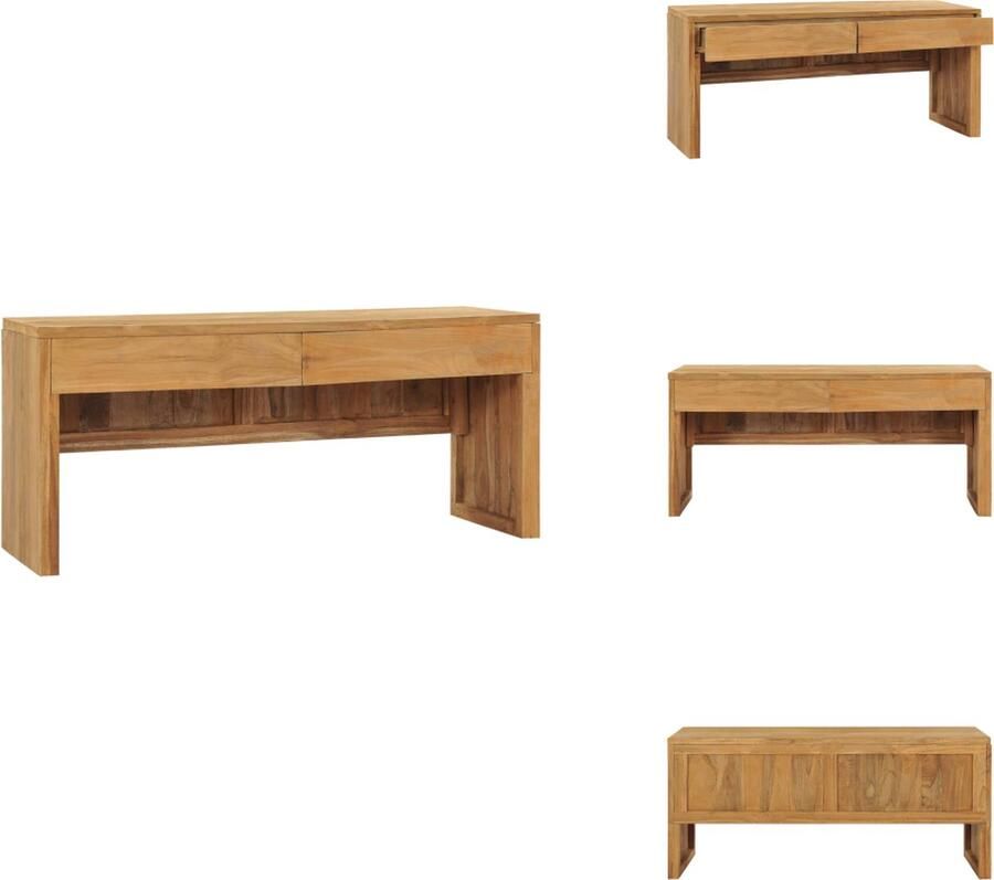 VidaXL Tv-meubel Tv-meubels Tv-meubelen Tv-meubilair Tv-meubel 100x35x45 cm massief teakhout