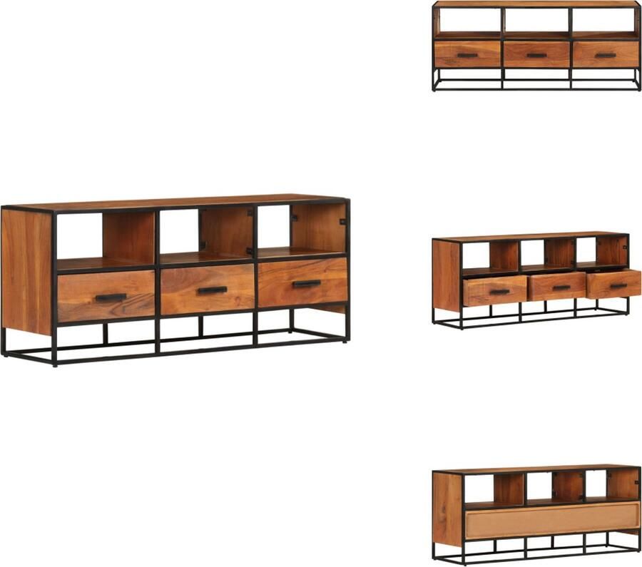 VidaXL Tv-meubel Tv-meubels Tv-meubelen Tv-meubilair Tv-meubel 110x30x45 cm massief acaciahout