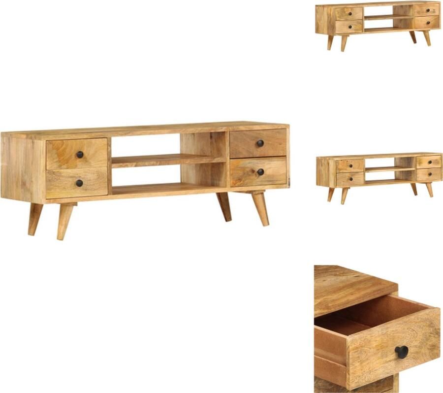 VidaXL Tv-meubel Tv-meubels Tv-meubelen Tv-meubilair Tv-meubel 110x35x40 cm massief mangohout