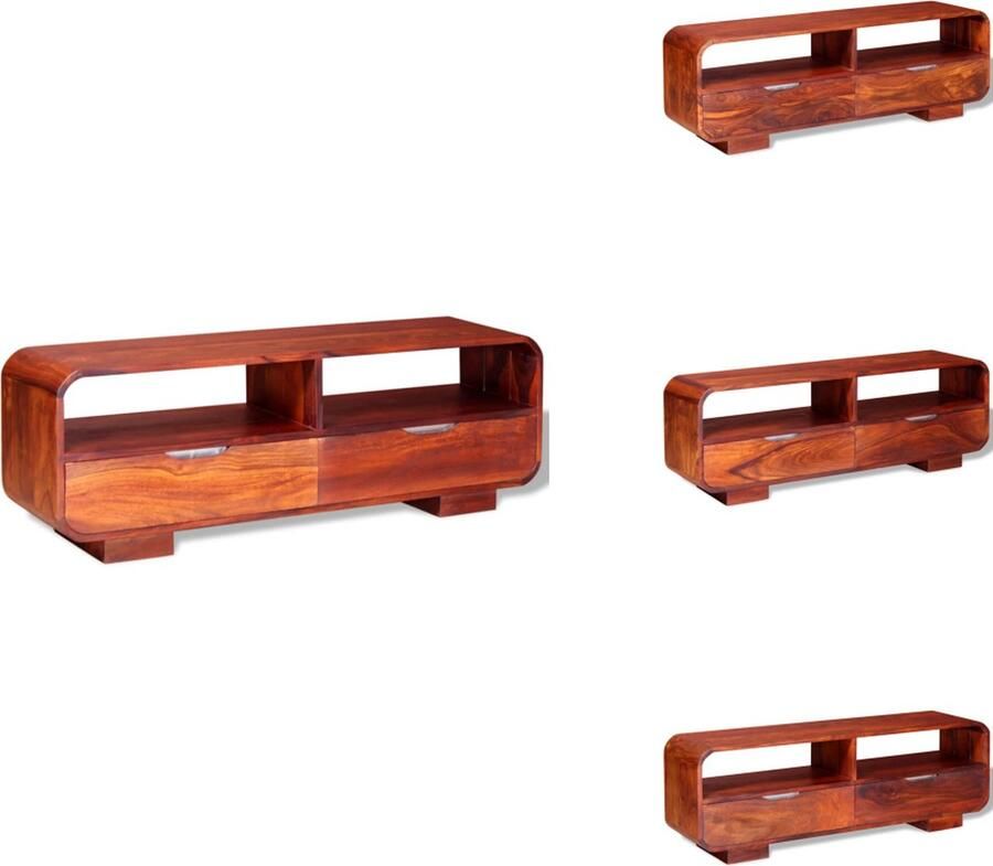 VidaXL Tv-meubel Tv-meubels Tv-meubelen Tv-meubilair Tv-meubel 116x30x40 cm massief sheeshamhout