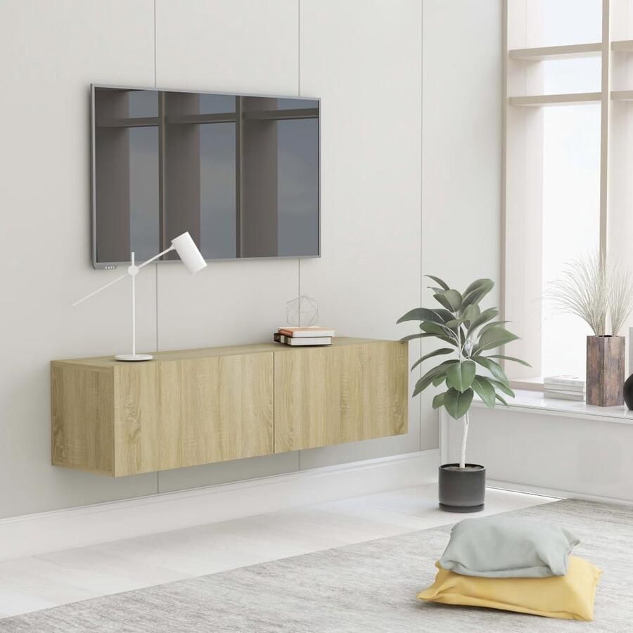 VidaXL Tv-meubel Tv-meubels Tv-meubelen Tv-meubilair Tv-meubel 120x30x30 cm bewerkt hout sonoma eikenkleurig