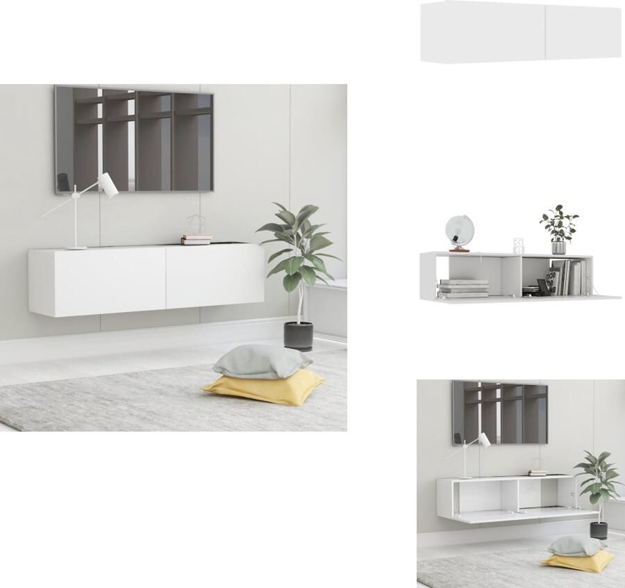 VidaXL Tv-meubel Tv-meubels Tv-meubelen Tv-meubilair Tv-meubel 120x30x30 cm bewerkt hout wit