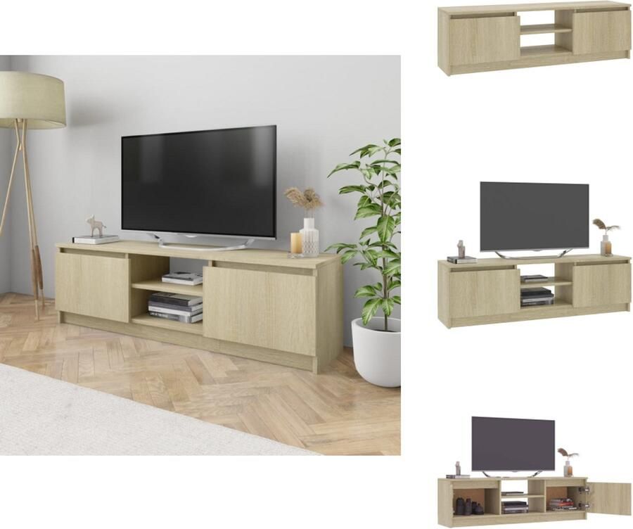 VidaXL Tv-meubel Tv-meubels Tv-meubelen Tv-meubilair Tv-meubel 120x30x35 5 cm bewerkt hout sonoma eikenkleurig