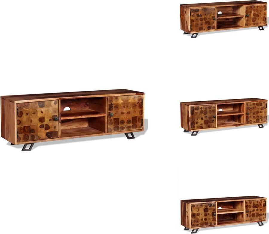 VidaXL Tv-meubel Tv-meubels Tv-meubelen Tv-meubilair Tv-meubel 120x30x40 cm massief sheeshamhout