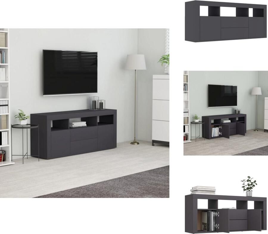VidaXL Tv-meubel Tv-meubels Tv-meubelen Tv-meubilair Tv-meubel 120x30x50 cm bewerkt hout grijs