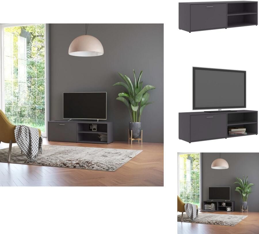 VidaXL Tv-meubel Tv-meubels Tv-meubelen Tv-meubilair Tv-meubel 120x34x37 cm bewerkt hout grijs