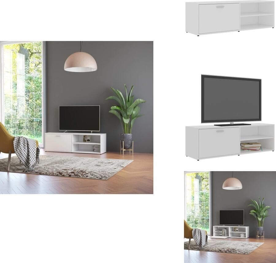 VidaXL Tv-meubel Tv-meubels Tv-meubelen Tv-meubilair Tv-meubel 120x34x37 cm bewerkt hout wit