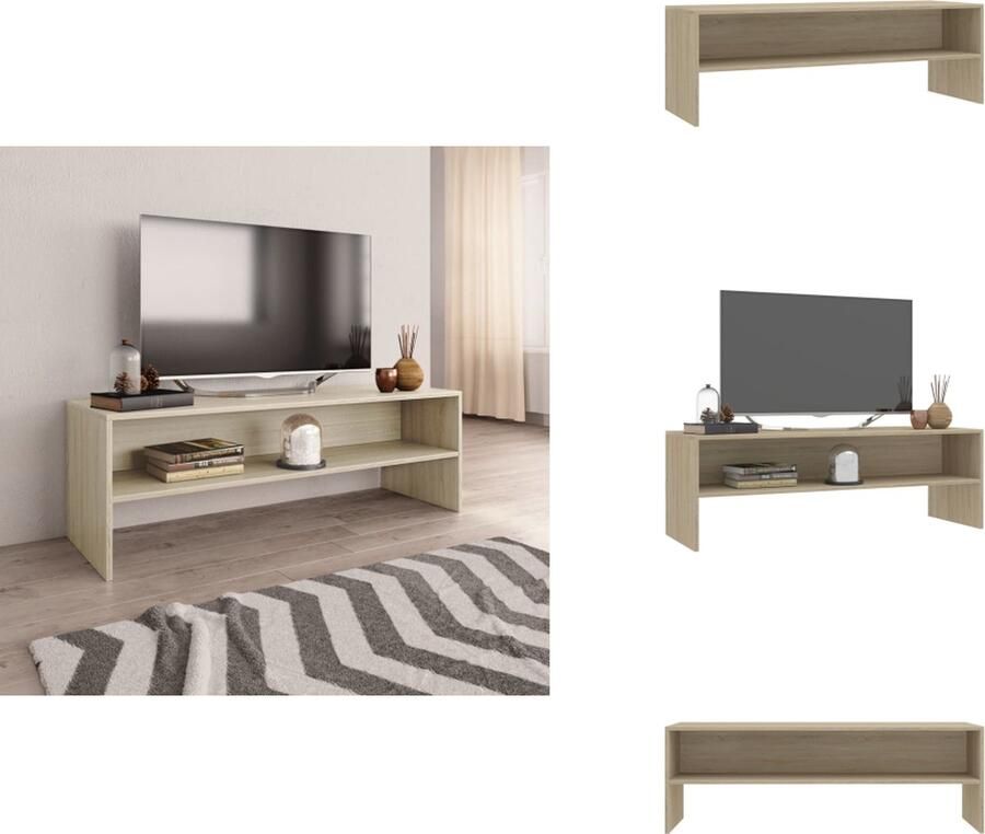 VidaXL Tv-meubel Tv-meubels Tv-meubelen Tv-meubilair Tv-meubel 120x40x40 cm bewerkt hout sonoma eikenkleurig