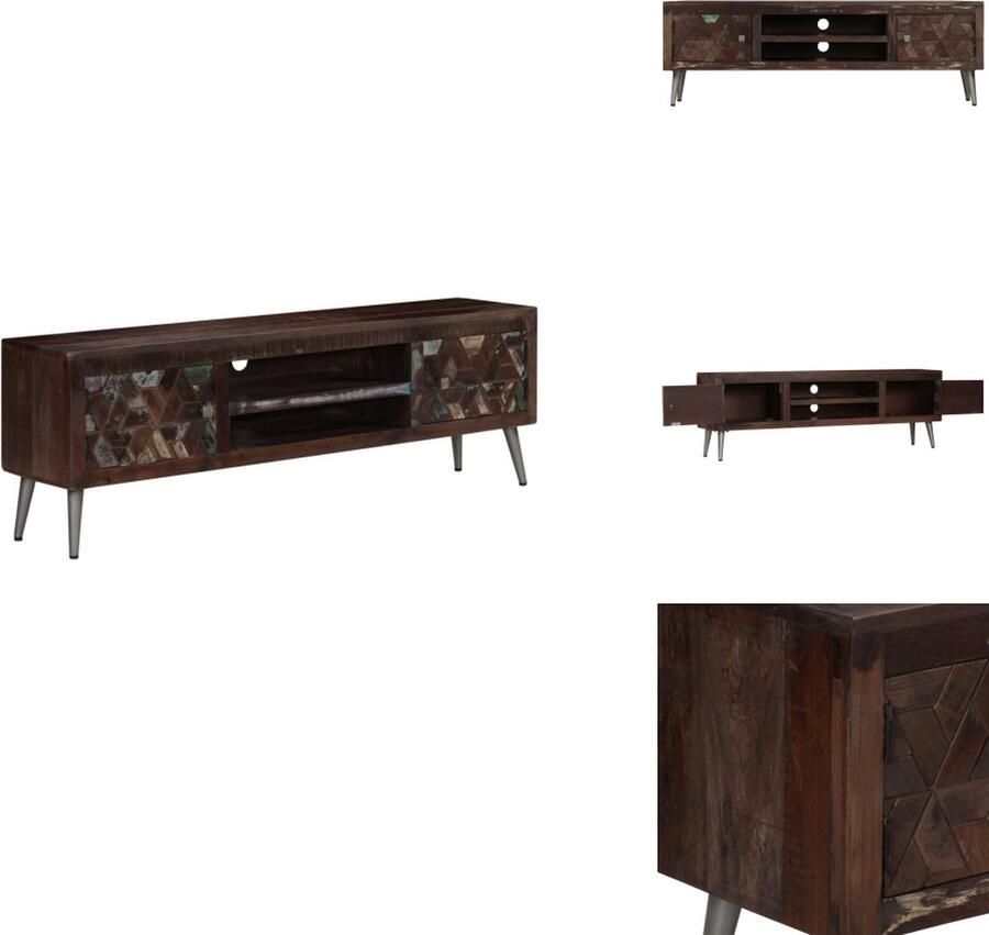 VidaXL Tv-meubel Tv-meubels Tv-meubelen Tv-meubilair Tv-meubel 140x30x45 cm massief gerecycled hout