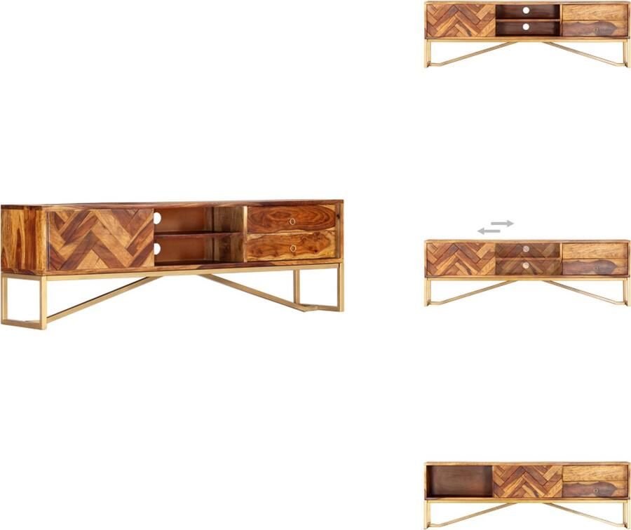 VidaXL Tv-meubel Tv-meubels Tv-meubelen Tv-meubilair Tv-meubel 140x30x45 cm massief sheeshamhout