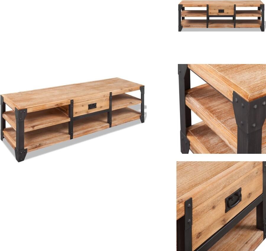 VidaXL Tv-meubel Tv-meubels Tv-meubelen Tv-meubilair Tv-meubel 140x40x45 cm massief acaciahout