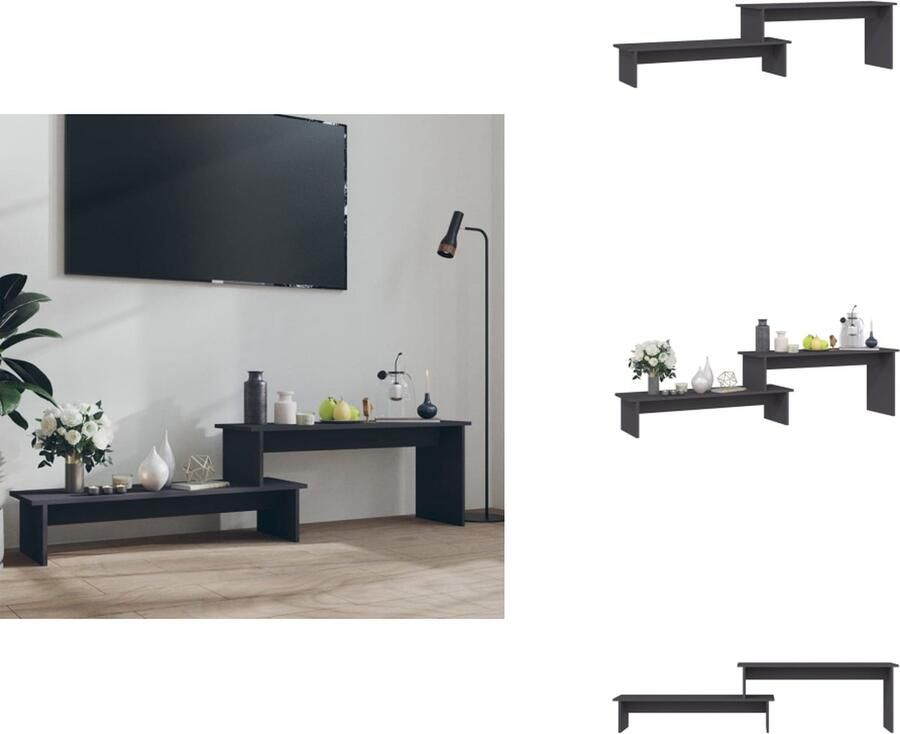 VidaXL Tv-meubel Tv-meubels Tv-meubelen Tv-meubilair Tv-meubel 180x30x43 cm bewerkt hout grijs