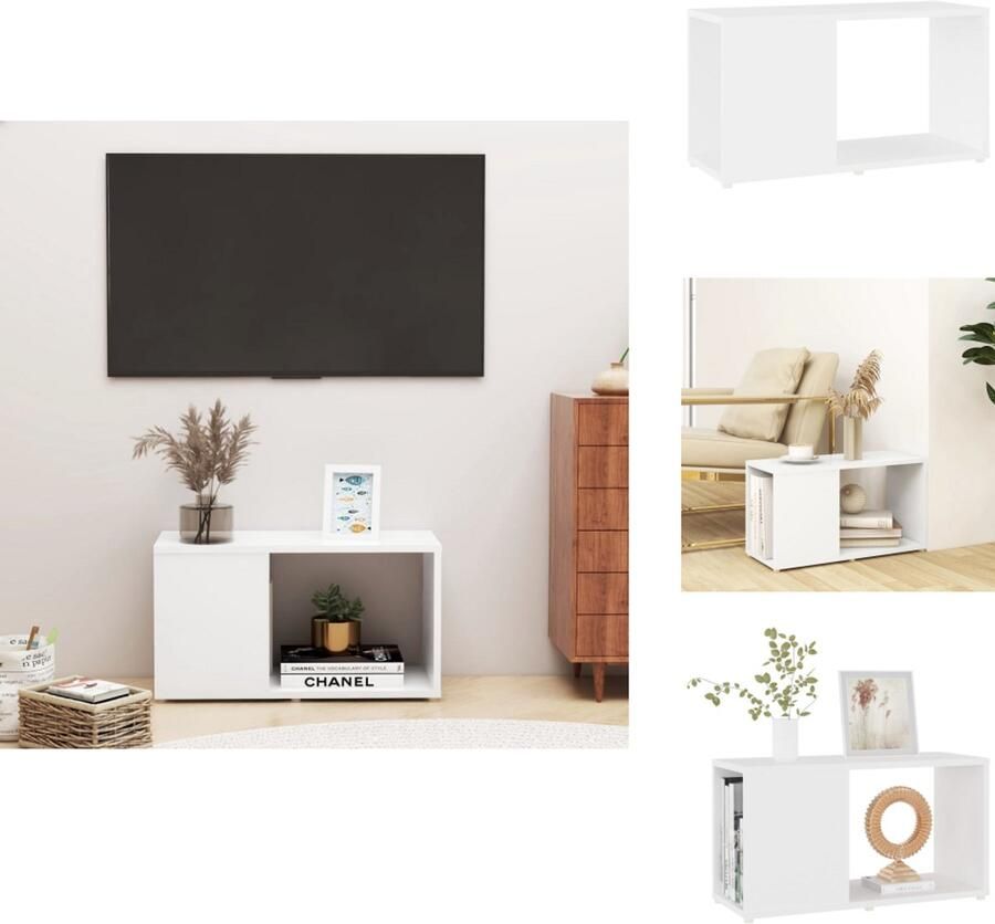 VidaXL Tv-meubel Tv-meubels Tv-meubelen Tv-meubilair Tv-meubel 60x24x32 cm bewerkt hout wit