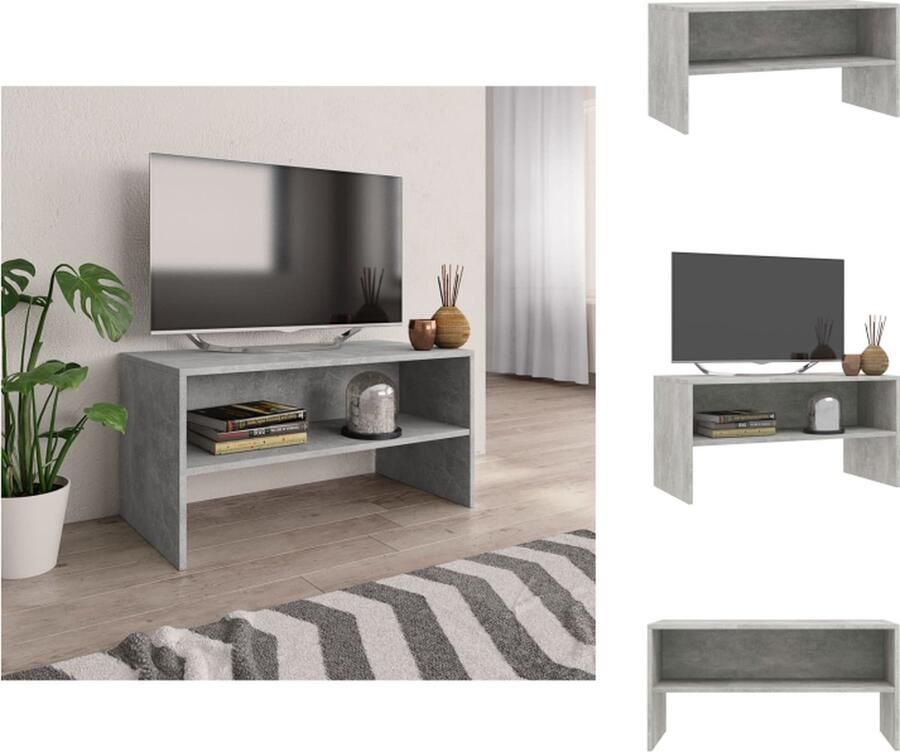 VidaXL Tv-meubel Tv-meubels Tv-meubelen Tv-meubilair Tv-meubel 80x40x40 cm bewerkt hout betongrijs