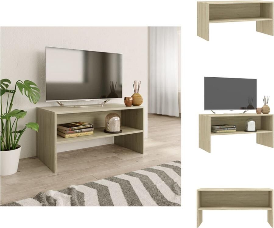 VidaXL Tv-meubel Tv-meubels Tv-meubelen Tv-meubilair Tv-meubel 80x40x40 cm bewerkt hout sonoma eikenkleurig