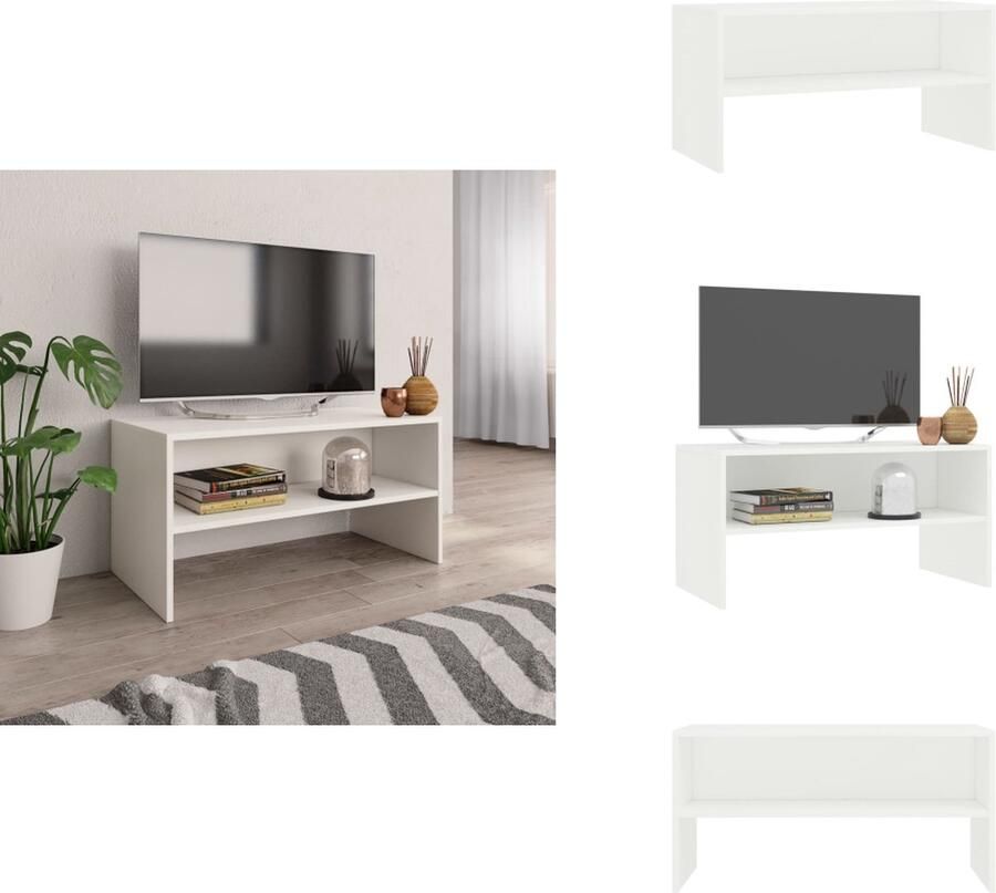 VidaXL Tv-meubel Tv-meubels Tv-meubelen Tv-meubilair Tv-meubel 80x40x40 cm bewerkt hout wit
