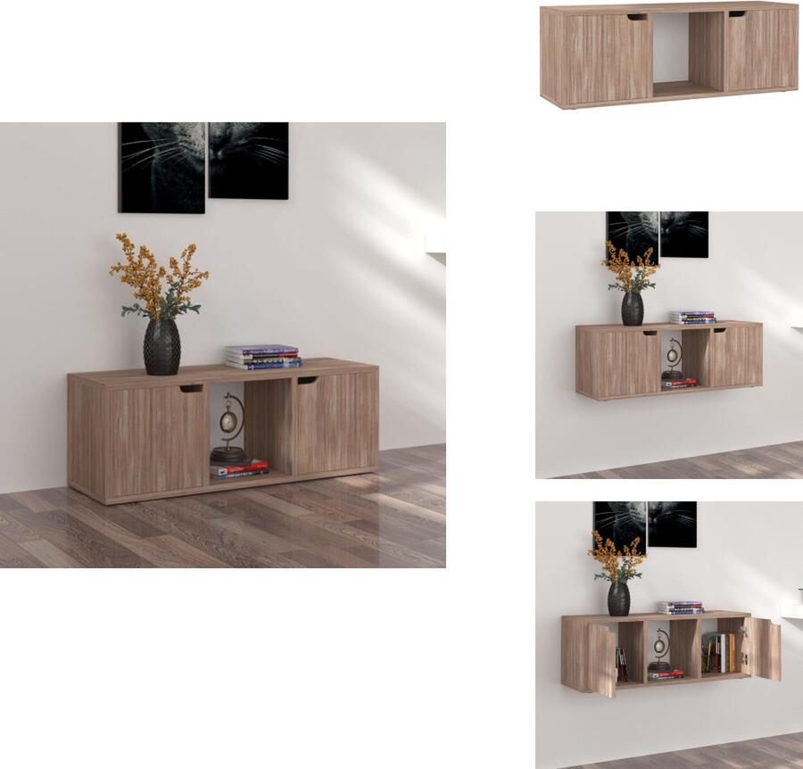 VidaXL Tv-meubel Tv-meubels Tv-meubelen Tv-meubilair Tv-meubel 88 5x27 5x30 5 cm bewerkt hout grijs sonoma eiken