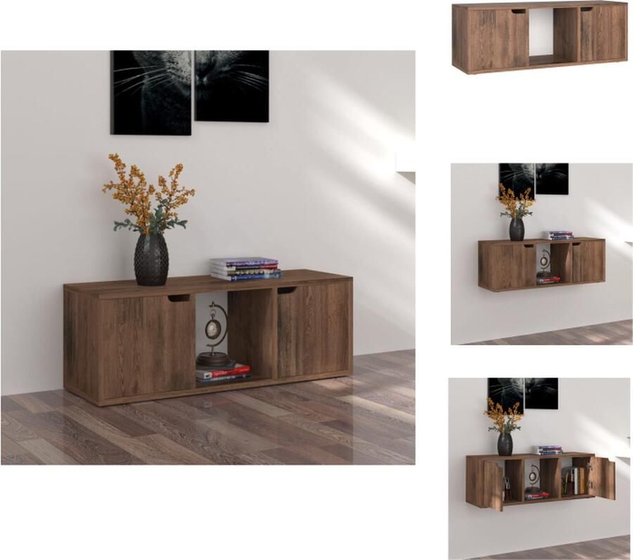 VidaXL Tv-meubel Tv-meubels Tv-meubelen Tv-meubilair Tv-meubel 88 5x27 5x30 5 cm bewerkt hout gerookt eikenkleurig