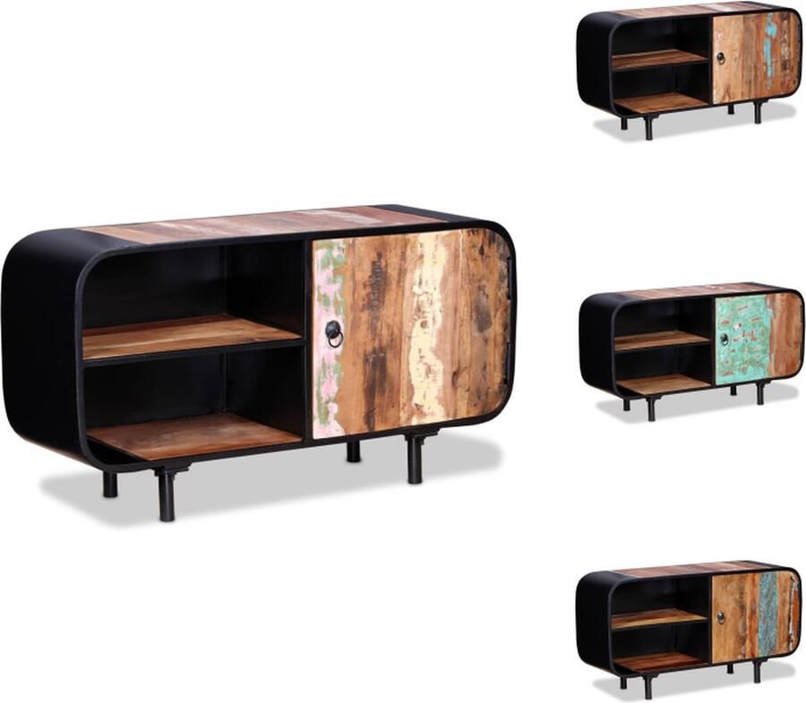 VidaXL Tv-meubel Tv-meubels Tv-meubelen Tv-meubilair Tv-meubel 90x30x48 cm gerecycled hout