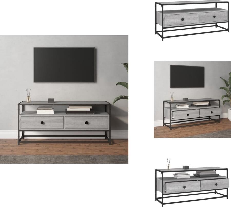 VidaXL Tv Meubel Tv Meubels Tv Standaard Televisiemeubel Tv-meubel 100x35x45 cm bewerkt hout grijs sonoma eikenkleurig