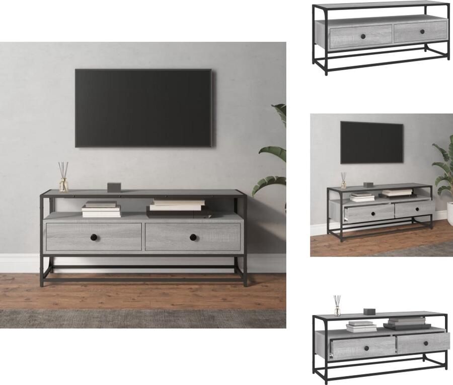 VidaXL Tv Meubel Tv Meubels Tv Standaard Televisiemeubel Tv-meubel 100x35x45 cm bewerkt hout grijs sonoma eikenkleurig - Foto 2
