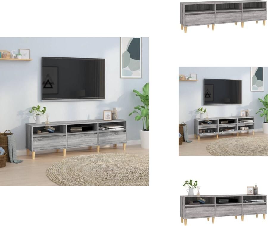VidaXL Tv-meubel Tv-meubels Tv-standaard Televisiemeubel Tv-meubel 150x30x44 5 cm bewerkt hout grijs sonoma eikenkleurig - Foto 1