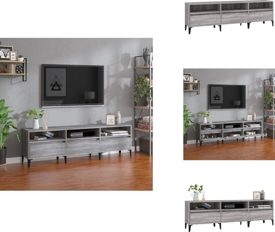 VidaXL Tv-meubel Tv-meubels Tv-standaard Televisiemeubel Tv-meubel 150x30x44 5 cm bewerkt hout grijs sonoma eikenkleurig