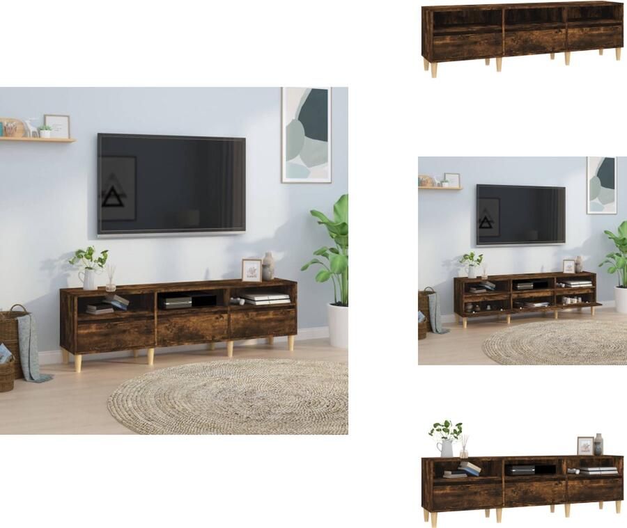 VidaXL Tv-meubel Tv-meubels Tv-standaard Televisiemeubel Tv-meubel 150x30x44 5 cm bewerkt hout gerookt eikenkleurig