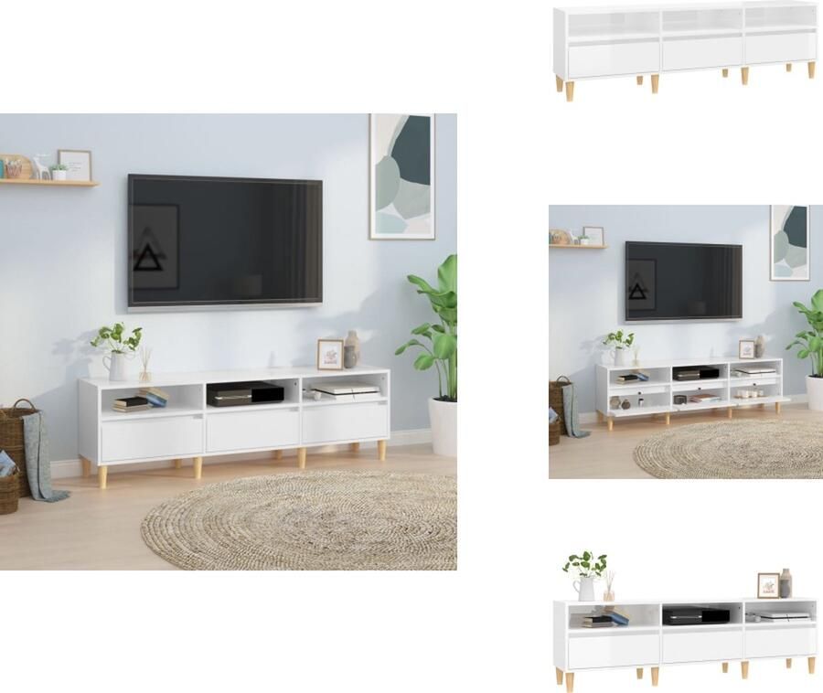 VidaXL Tv-meubel Tv-meubels Tv-standaard Televisiemeubel Tv-meubel 150x30x44 5 cm bewerkt hout hoogglans wit
