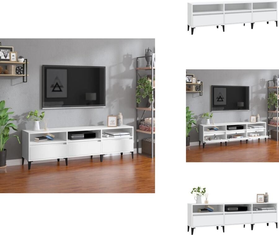 VidaXL Tv-meubel Tv-meubels Tv-standaard Televisiemeubel Tv-meubel 150x30x44 5 cm bewerkt hout wit