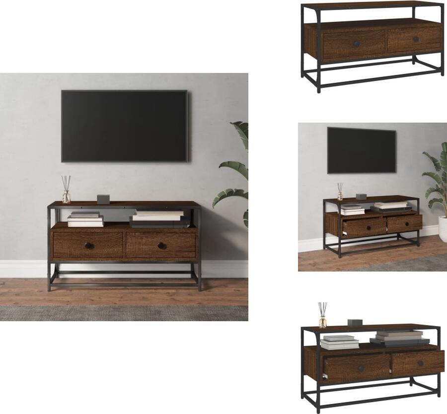 VidaXL Tv Meubel Tv Meubels Tv Standaard Televisiemeubel Tv-meubel 80x35x45 cm bewerkt hout bruineikenkleurig