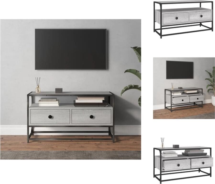 VidaXL Tv Meubel Tv Meubels Tv Standaard Televisiemeubel Tv-meubel 80x35x45 cm bewerkt hout grijs sonoma eikenkleurig
