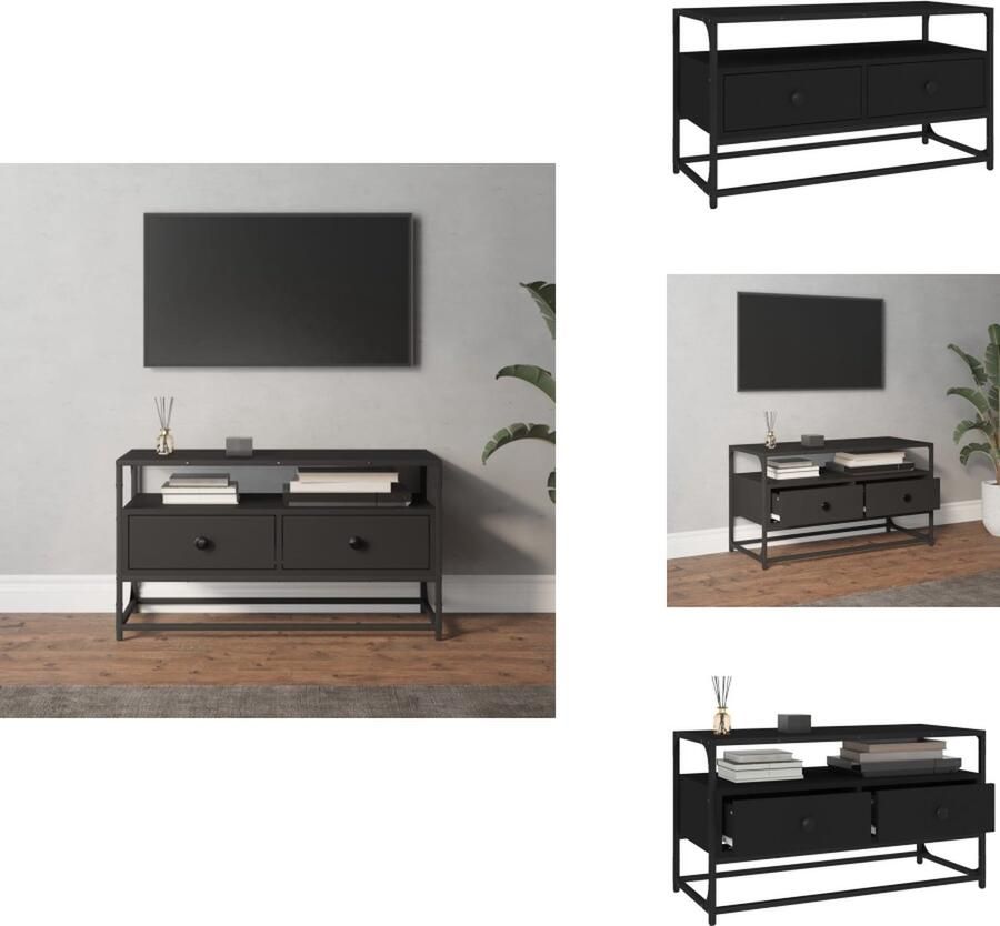 VidaXL Tv Meubel Tv Meubels Tv Standaard Televisiemeubel Tv-meubel 80x35x45 cm bewerkt hout zwart