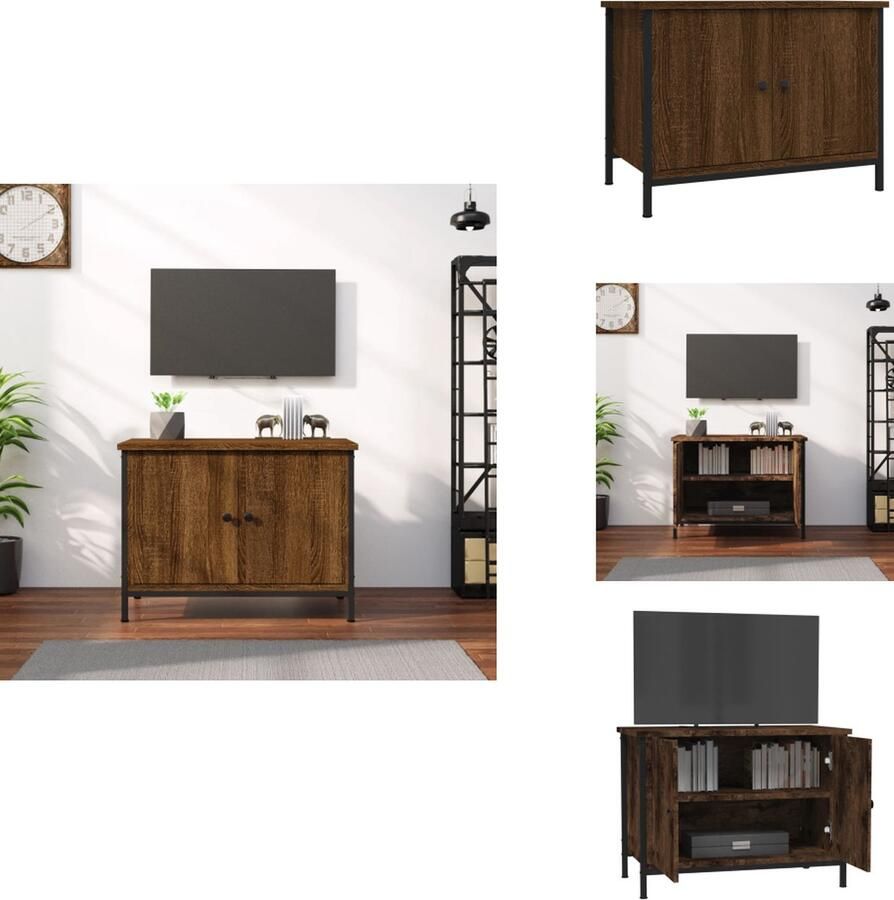 VidaXL Tv-meubel Tv-meubels Tv-standaard Tv-meubel met deuren 60x35x45 cm bewerkt hout bruin eiken