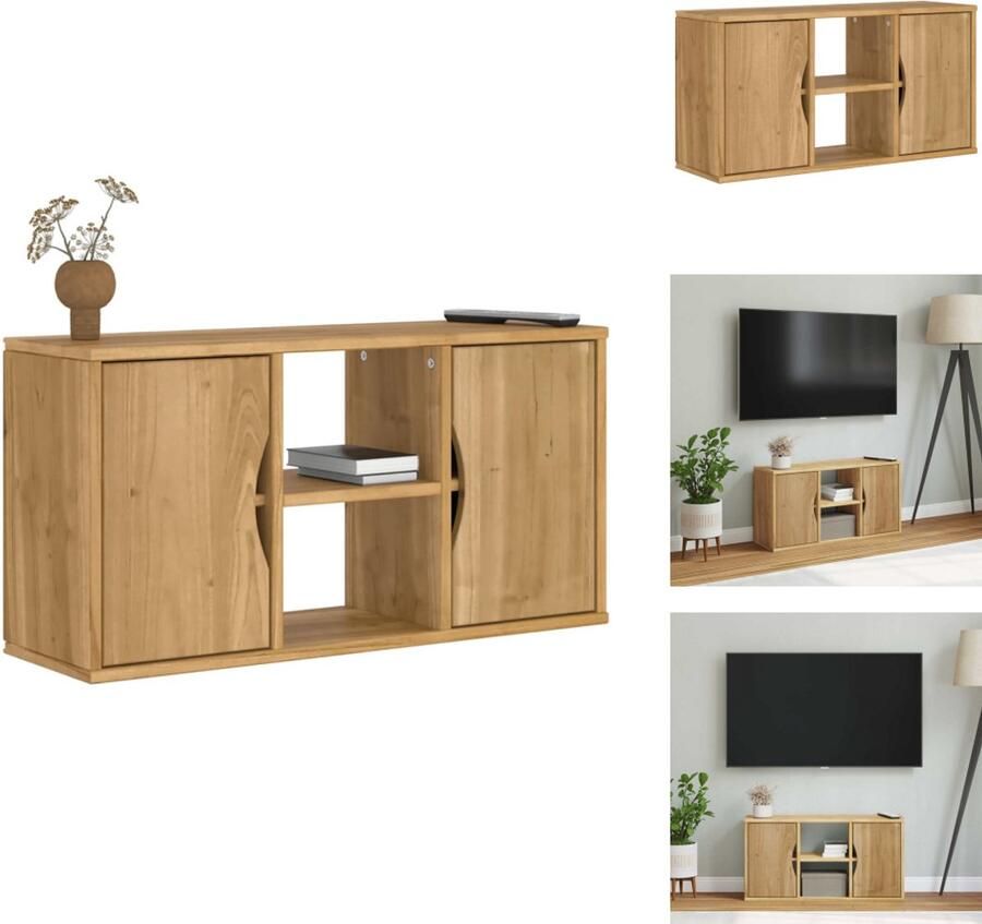 VidaXL TV-meubel TV-meubels TV-standaard TV-meubel Tv-meubel ODDA 79x24x40 cm massief grenenhout
