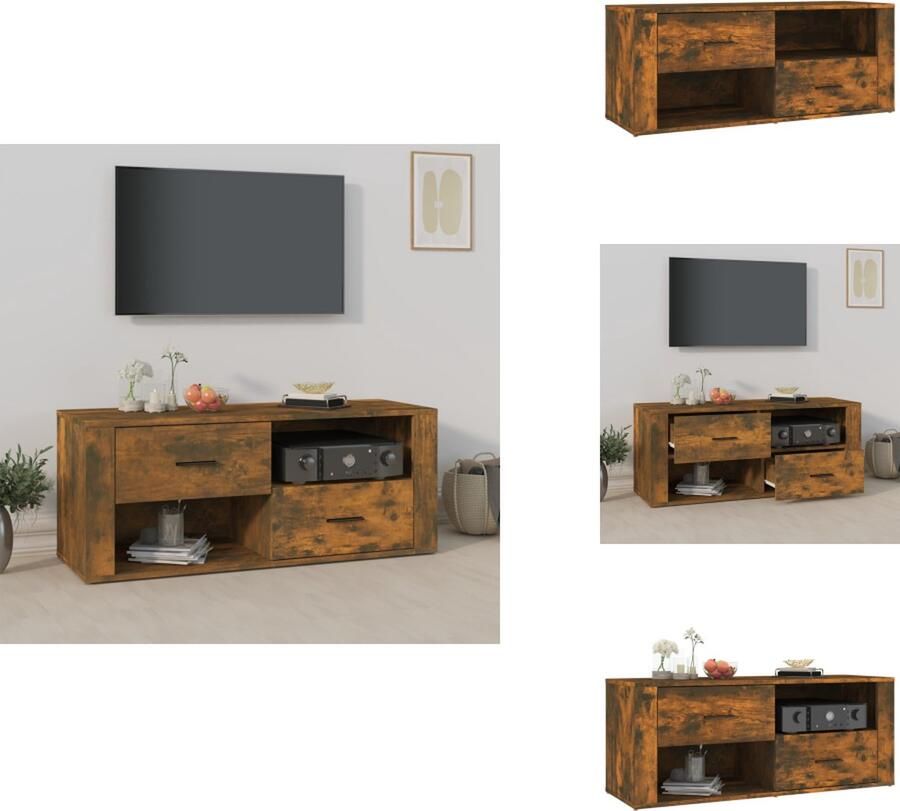 VidaXL Tv-meubel Tv-meubels Tv-standaard Tv Unit Tv-meubel 100x35x40 cm bewerkt hout gerookt eikenkleurig