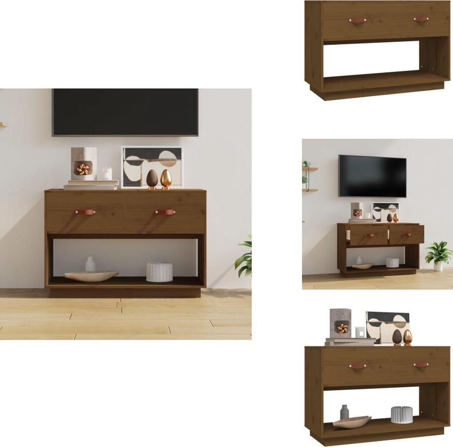 VidaXL Tv-meubel Tv-meubels Tv Standplaats Tv Unit Tv-meubel 90x40x60 cm massief grenenhout honingbruin
