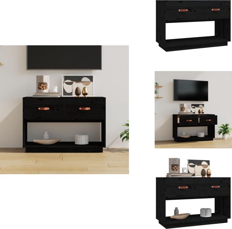 VidaXL Tv-meubel Tv-meubels Tv Standplaats Tv Unit Tv-meubel 90x40x60 cm massief grenenhout zwart
