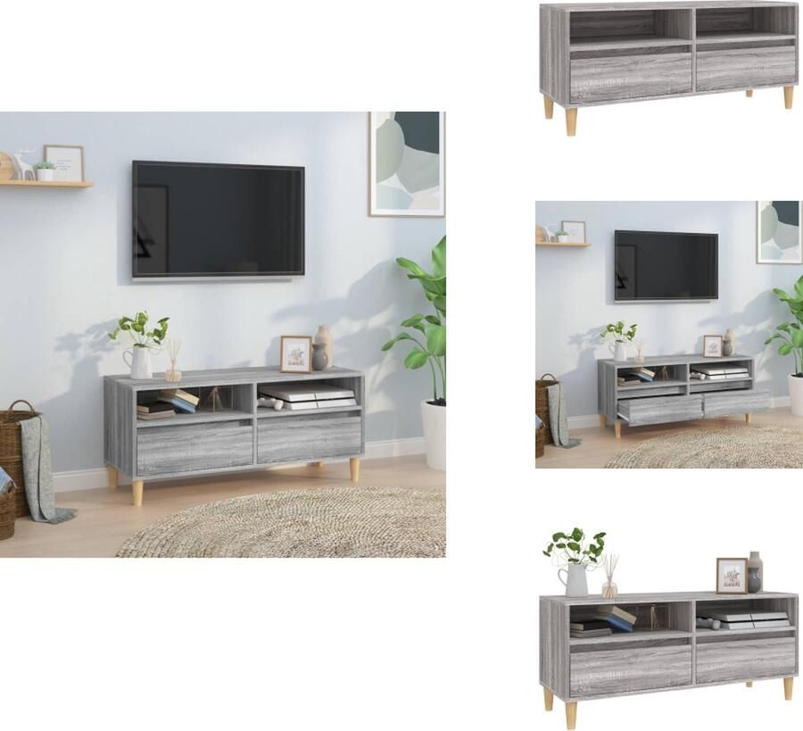 VidaXL Tv Meubel Tv Meubels Tv Wandmeubel Tv Tafel Tv-meubel 100x34 5x44 5 cm bewerkt hout grijs sonoma eikenkleur