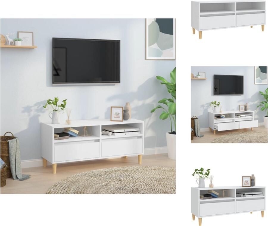VidaXL Tv Meubel Tv Meubels Tv Wandmeubel Tv Tafel Tv-meubel 100x34 5x44 5 cm bewerkt hout wit