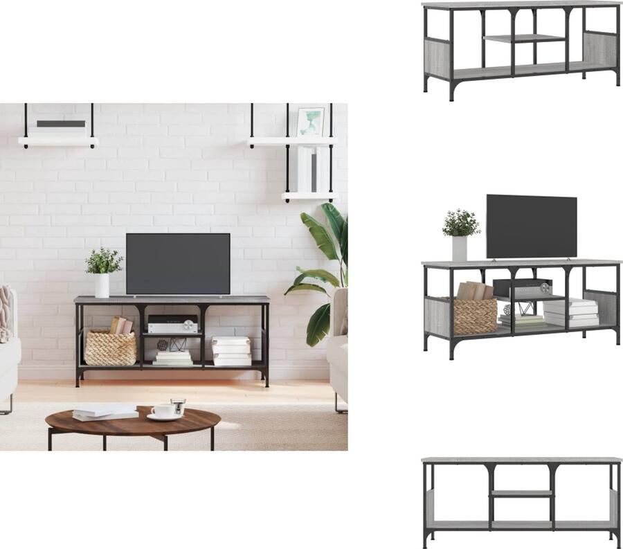 VidaXL Tv Meubel Tv Meubels Tv Wandmeubel Tv Tafel Tv-meubel 100x35x45 cm bewerkt hout en ijzer grijs sonoma eiken