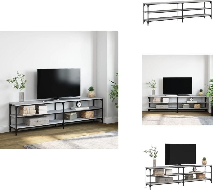VidaXL Tv Meubel Tv Meubels Tv Wandmeubel Tv Tafel Tv-meubel 180x30x50 cm bewerkt hout metaal grijs sonoma eiken