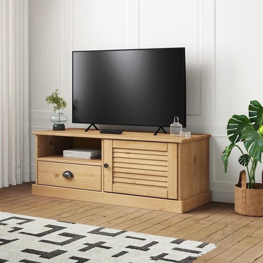 VidaXL Tv-meubel VIGO 106x40x40 cm Grenenhout Tv Meubel Houten Tv Meubel Grenenhout Tv Meubel Tv Kast Opbergkast Living Meubels Woonkamer Meubilair - Foto 2