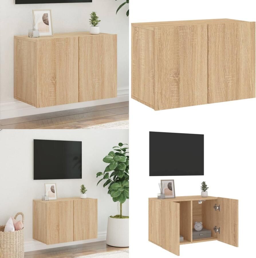 VidaXL Tv-meubel wandgemonteerd 60x30x41 cm sonoma eikenkleurig Tv-meubel Tv-meubelen Tv Kast Opbergkast