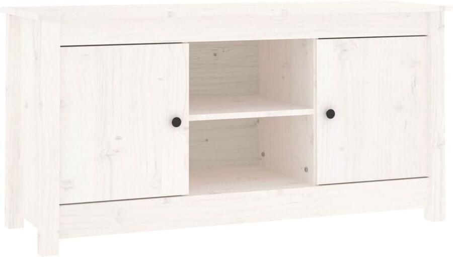 VidaXL Tv-meubel Wit 103x36 5x52 cm Grenenhout Tv Kast Houten Tv Kast Grenenhout Tv Kast Witte Tv Kast Salontafel Woonkamerinrichting Opslagruimte
