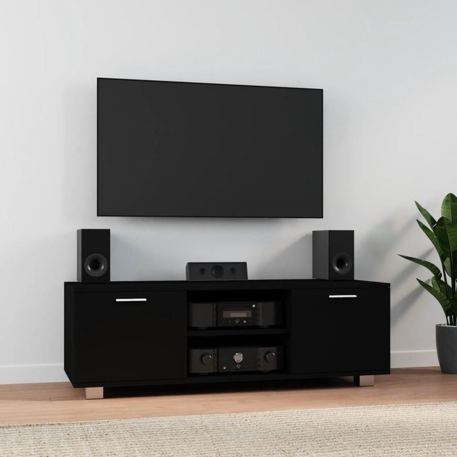 VidaXL Tv-meubel zwart 120x40 5x35 cm TV Kast TV Meubilair Houten TV Kast Zwart TV Kast Scandinavisch TV Meubel Salontafel Entertainment Center - Foto 2