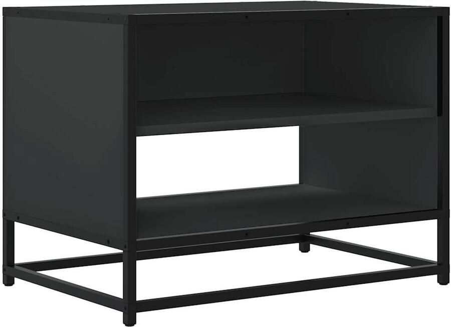 VidaXL Tv-meubel zwart 61x40x46 cm hout & metaal Tv-meubel Salontafel Modern Tv-meubel Houten Tv-meubel Metalen Tv-meubel