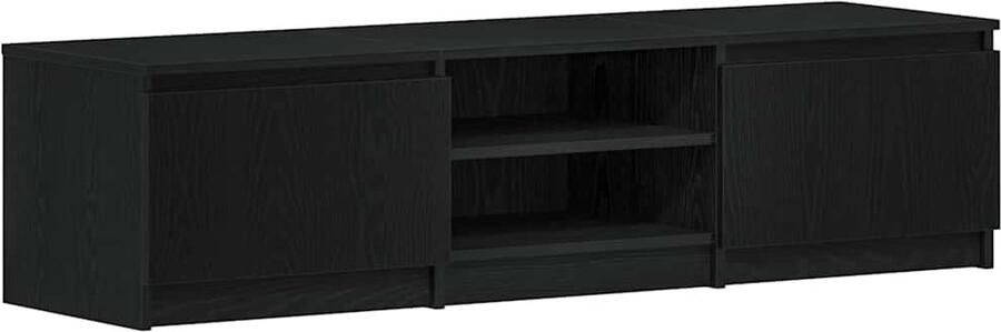 VidaXL TV-meubel Zwart Eiken 140x40x36 cm Bewerkt Hout
