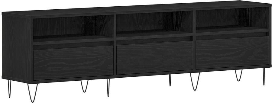 VidaXL TV Kast Zwart Eiken Hout Groot Entertainment Center Rechthoekig