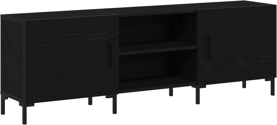 VidaXL TV Kast Zwart eiken Gefabriceerd hout Standaard Opslag